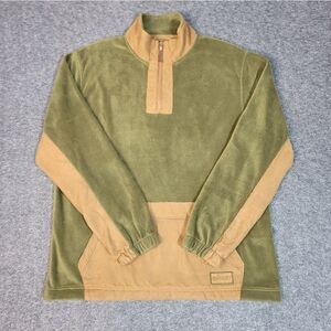 Hooey Men’s Olive Tan 1/4 Zip Fleece Pullover Jacket Size M Western Outdoor